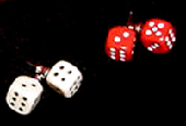 Dice earrings, Red earrings,Bunco, Dice earrings, red, black, white